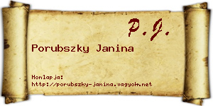 Porubszky Janina névjegykártya